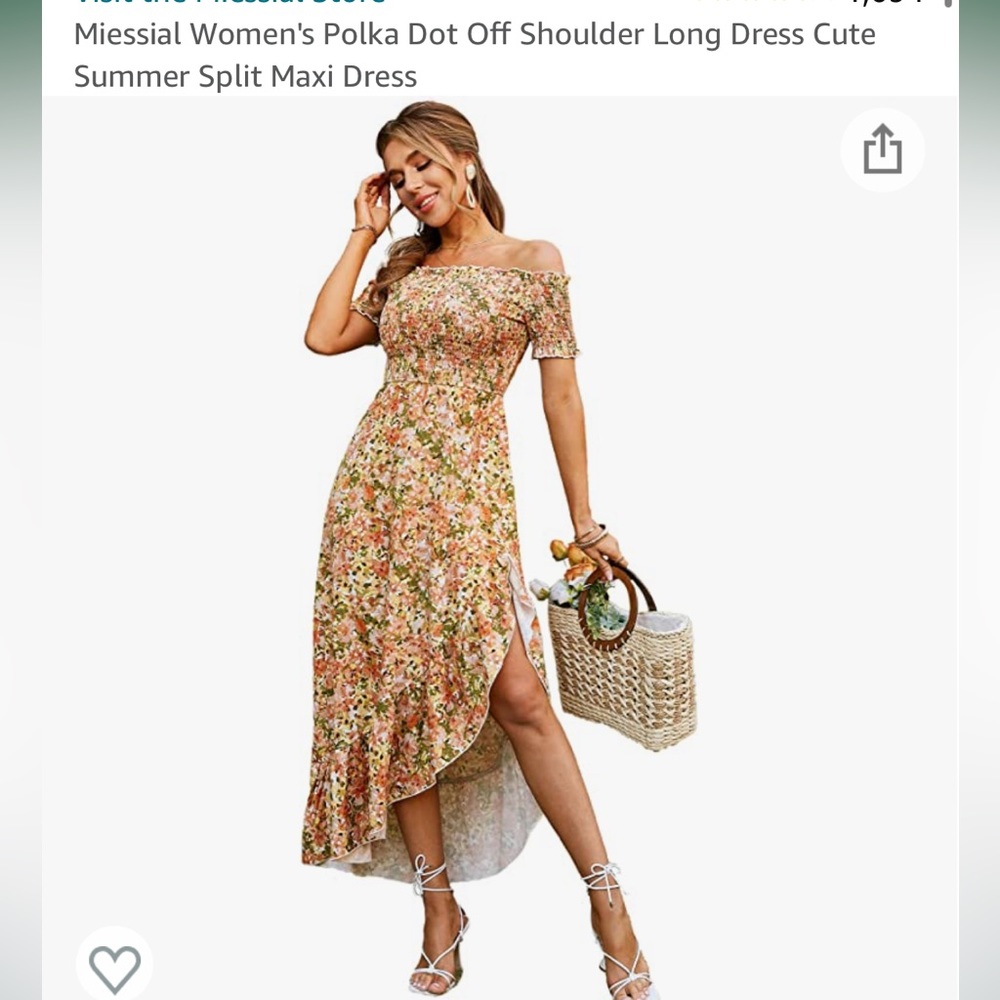 Off the Shoulder Floral Maxi Dress